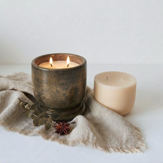 Fluum Natural Candle Starter Kit — Concrete Jar + Refill (Large)